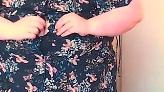 SSBBW rips clothes that don't fit body
