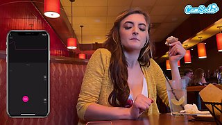 Camsoda-Kinky teenage wears vibrator in panties in public