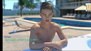 Busty blonde in an erotic visual novel with plenty of ecchi fun