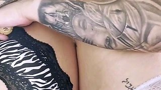 Blonde and brunette lesbians stripping and making out
