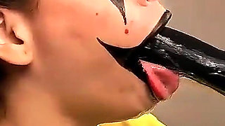 Naughty Clown Fucks Her Throat with a Fuck Machine