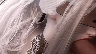 3D Hot Babe Wearing Sexy Lingerie Have Threesome Sex with Big Dick