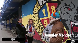 Giant Tits & Massive Ass Football Ultras Lady Gang & Jennifer Mendez Squirt Drinking Foursome - Immoral Live 4K