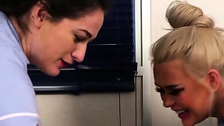 Stunning CFNM babes cocksucking patient