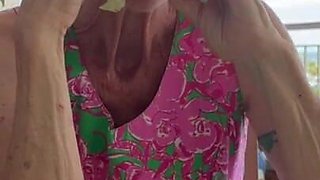 Above and Below the Table at Lunch - No Panties