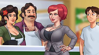 Sexy anime babe with big boobs brings summer vibes