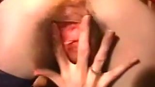 dildoing and fingering a very hairy french pussy