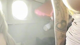 Two Gorgeous Babes Kali Roses & Linda Lan Fucked in a Plane