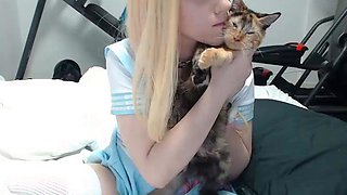 Bikini blonde amateurs first anal sex while useing a toy