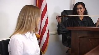 Girl gets spanked by the judge