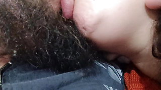CLOSE UP naughty and horny kiss, with the horny slut with her tongue and wet mouth