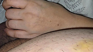 Step mom help step son with low erection by handjob his dick under blanket