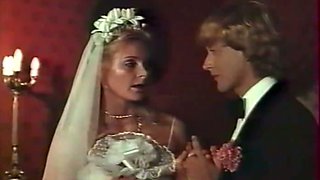 Romantic sex of beautiful blonde bride with her horny groom