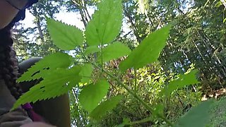 Nerdy Faery Hiker Peeing in Forest - Amateur Outdoor Voyeur HD