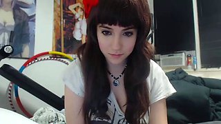 Tattooed Webcam Teen Rides Massive Toy