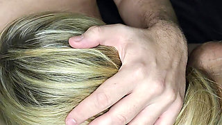 Real amateur homemade wife licks the cumshot off her tits