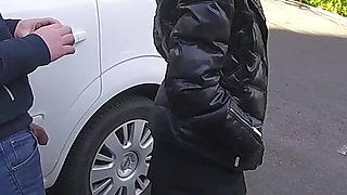 The Teacher Swallows Cock on a Public Street (dick Flash Extreme Public Action!) - Misscreamy