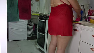 Hot Neighbor in the Kitchen