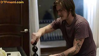 Curvy redhead MILF pounded by stepson