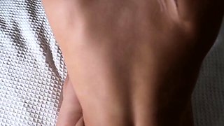 Big tit brunette sucks a big cock POV
