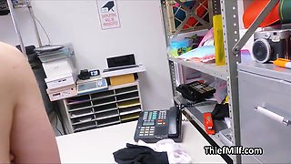 Lovely melons grabbed and pounded by mall cop