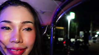 Cute big fake tits Thai teen picked up