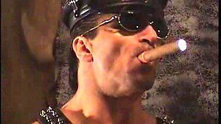 Ajx muscled hell angel smoking a cigar: Cumshot, Solo  Big Dick Porn