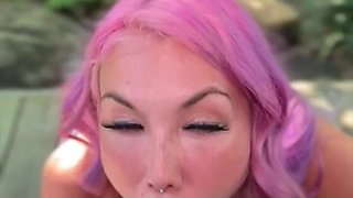 Buxom MILF Madison Blaze railed in POV date outdoor bj