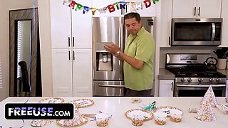 FreeUse Milf - Curvy Stepmom With Big Natural Tits Emmy Demure Gets Free Used By Her Birthday Boy