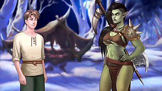 Cartoon characters getting it on in wild anime style