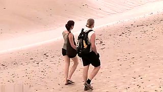 Busty amateur babe taking a cock for a ride on the beach