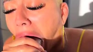 Latina worshipping a monster BBC