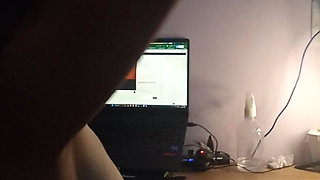 Vanezinha Showing off in Front of the Computer