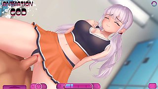 Steamy animation featuring a schoolgirl getting drilled hard with a creampie ending