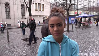 Ebony Busty Beauty's Wild Passion on Czech Streets