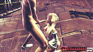 3D Hentai Rule34 Featuring Blue-Haired Princess - Blowjob and Handjob Fetish Service with Tip Licking and Explosive Cumshot