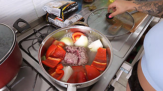 SFW - First time cooking for you