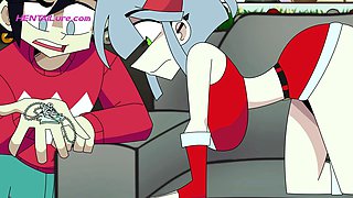 Xmas Cartoon Fuck - Audrey Takes It Raw on the Couch