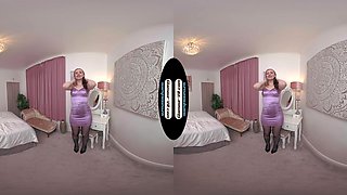 Em Yang Purple Dress With Black Glossy Legwear Special Thank You Reward Treat - 8k Vr