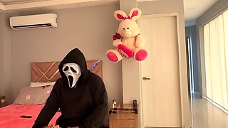 a thief in a mask looking for big tits and horney latine pussy
