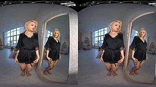 Bad Girls Wear Black - Busty Blonde High Quality High Resolution Striptease