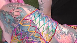 Truly Amazing Bukkake with Inked Babes Piggy and Rosa Part 1