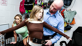 Officers large cock hammering petite and a curvaceous cougar
