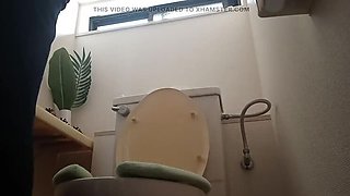 Japanese MILF Mayumi Kanzaki Solo Pee Fetish Toilet Pissing at Home