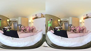Inrina Cages lets Two Guys Cum In Her Mouth (NON POV) - TadPoleXXXStudio