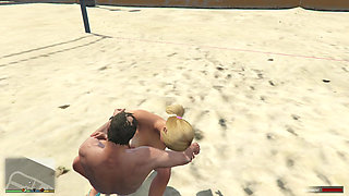 Sugar Daddy Trevor and Sugar Baby Tracey have sex in beach volleyball court