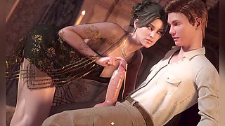 Homemade wife gangbang with some video game fun and jois