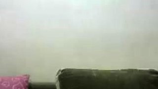 Busty curly brunette with big boobs fucks on couch