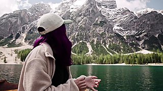 Amateur super sexy teen busty brunette in action