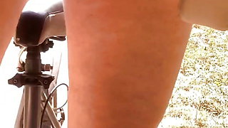 Riding a bike without panties (hairy pussy) - part 3